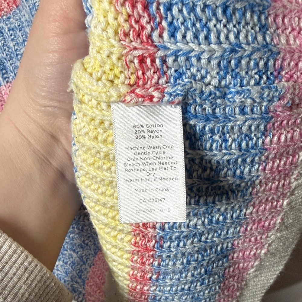 Talbots Pastel Striped Crew Neck Sweater - Picture 6 of 9